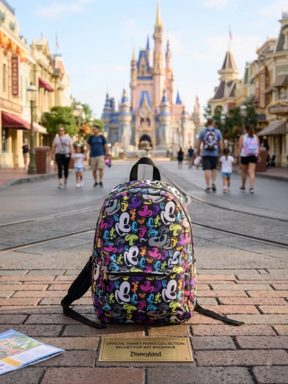 Disney Parks Mickey Mouse Neon Pop Art Faces Backpack - Like New!